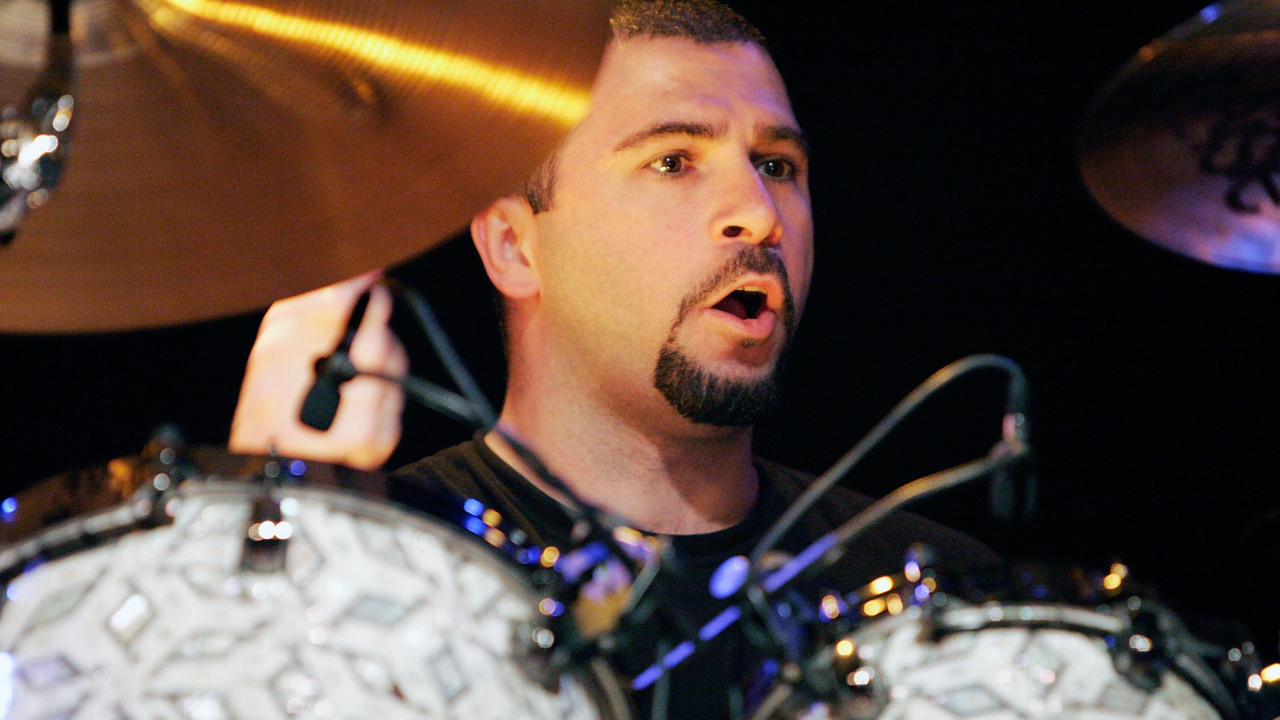 LOS ANGELES, CA - JULY 28:  Drummer John Dolmayan of Scars on Broadway performs at the cd release party for Scars on Broadway at Union Station on July 28, 2008 in Los Angeles, Calofornia.  (Photo by Tiffany Rose/Getty Images)